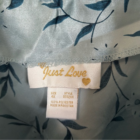 Vintage y2k Dead Stock Plus Size Floral Blue Chemise Slip Dress Size 4x - Picture 3 of 5